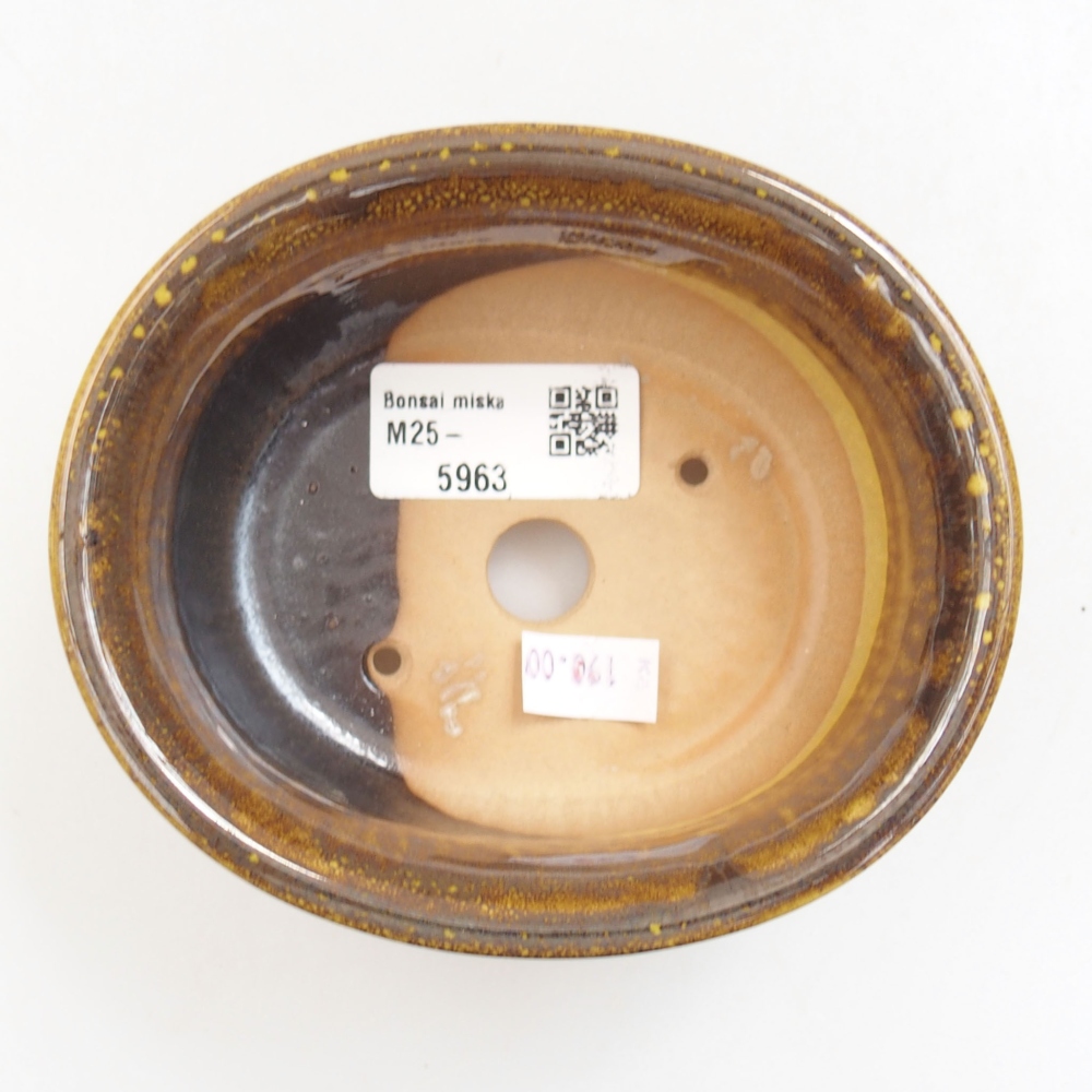 Keramik-Bonsaischale 12,5 x 10,5 x 5,5 cm, Farbe gelb