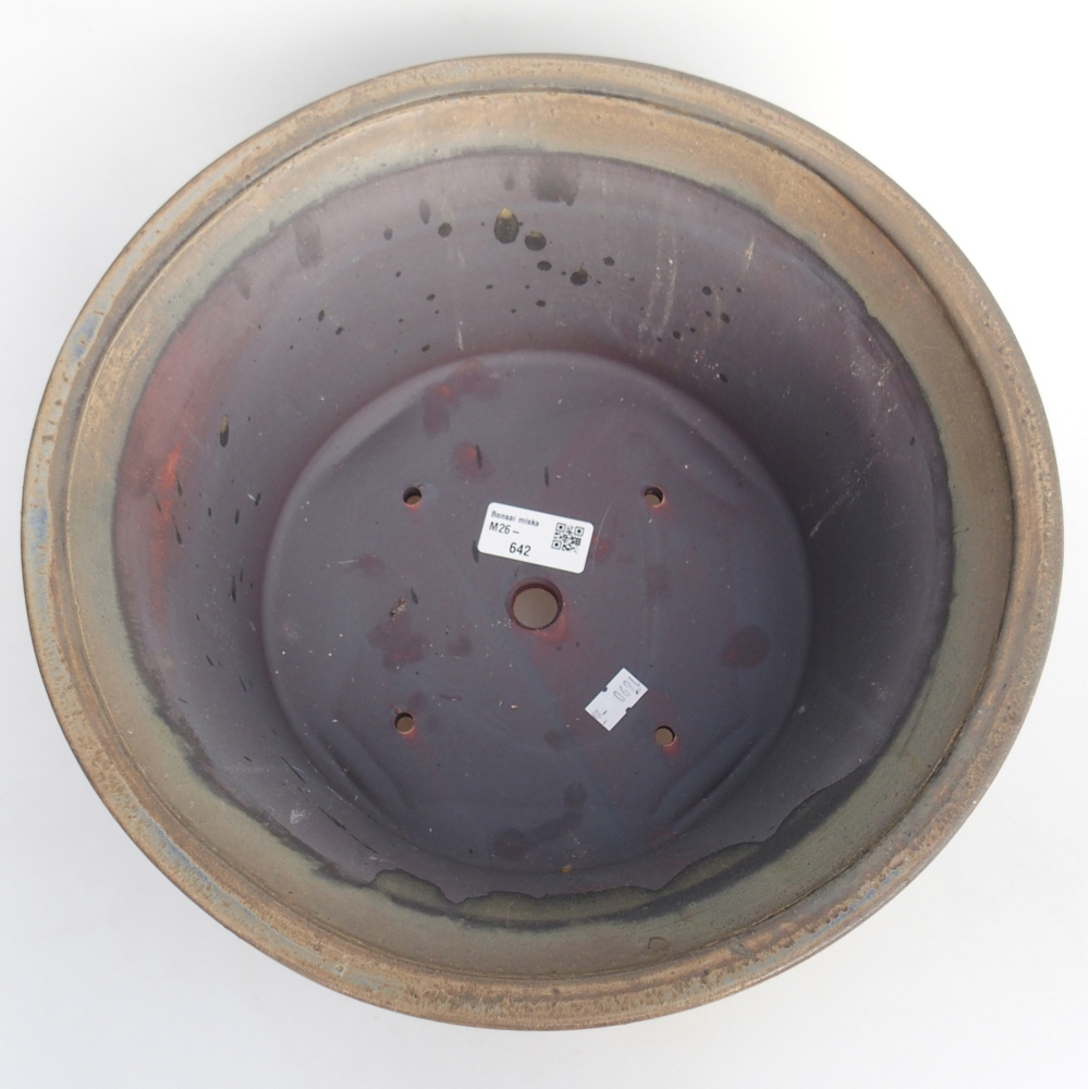 Bonsaischale aus Keramik 31,5 x 31,5 x 14 cm, braun