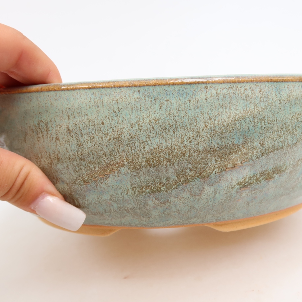 Bonsaischale aus Keramik 22,5 x 22,5 x 7 cm, grün