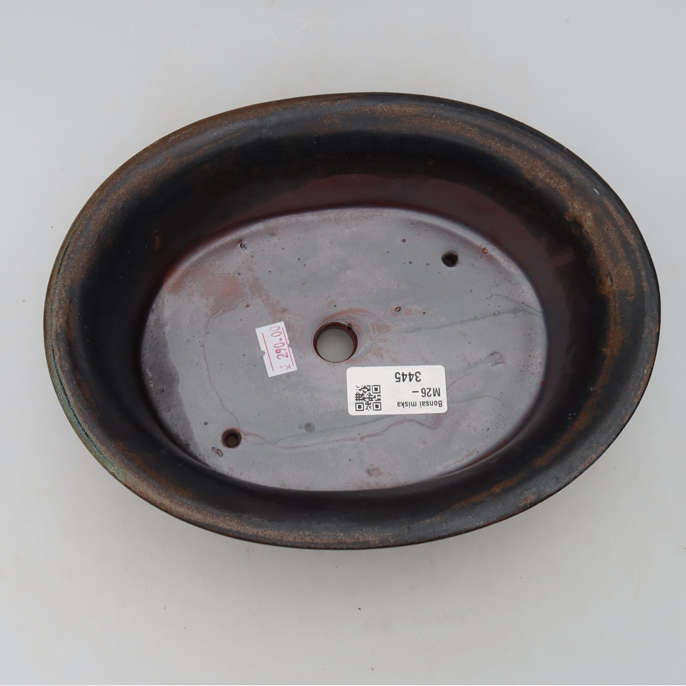 Bonsai-Schale aus Keramik, 22,5 x 17,5 x 6,5 cm, Farbe: braun