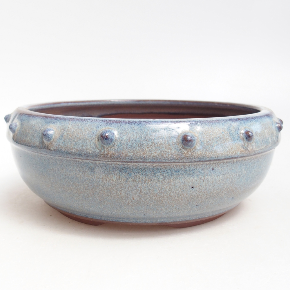 Bonsaischale aus Keramik 18 x 18 x 7 cm, Farbe blau