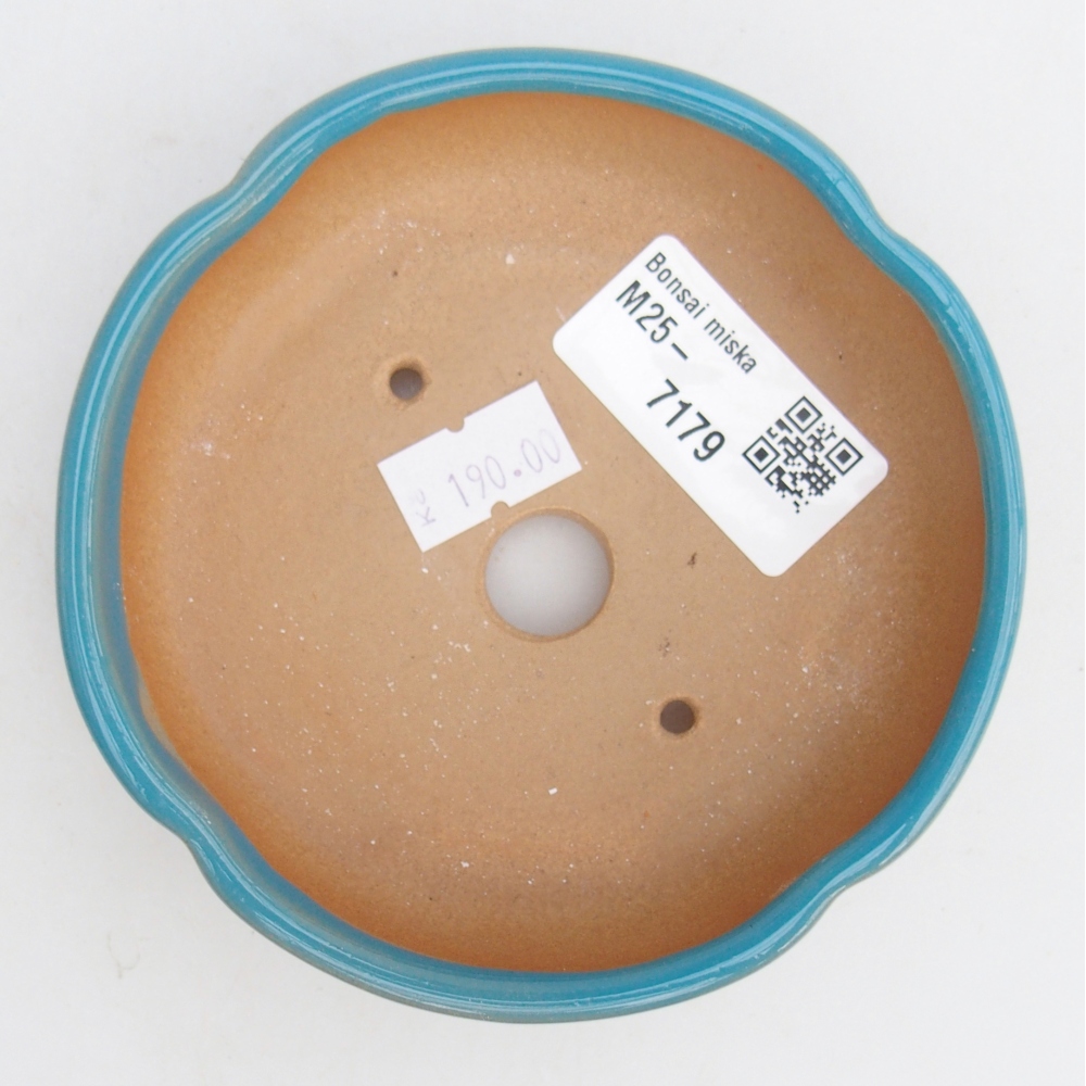 Bonsaischale aus Keramik 11 x 11 x 3 cm, Farbe blau