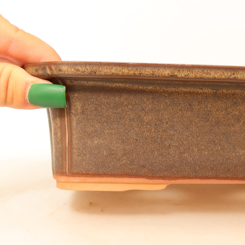 Keramikschale  20 x 15,5 x 5,5 cm, Farbe: braun