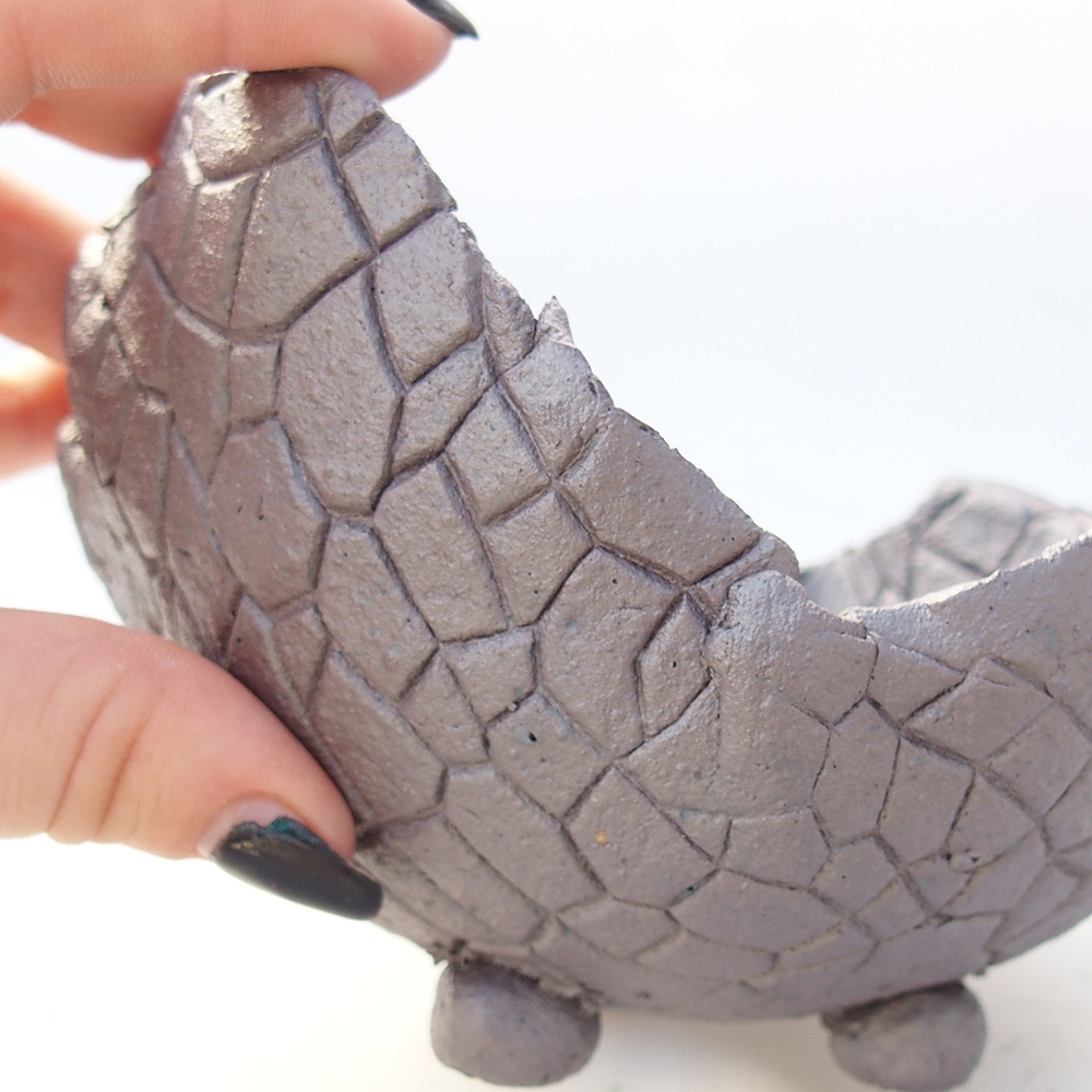 Keramikschale 13 x 13 x 10 cm , Metallic-Farbe