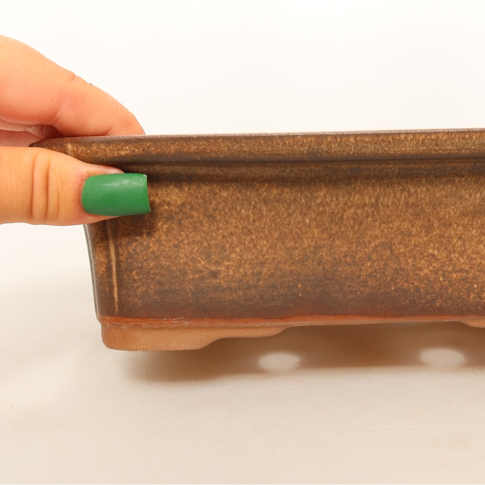 Keramikschale  20 x 15,5 x 6 cm, Farbe: braun