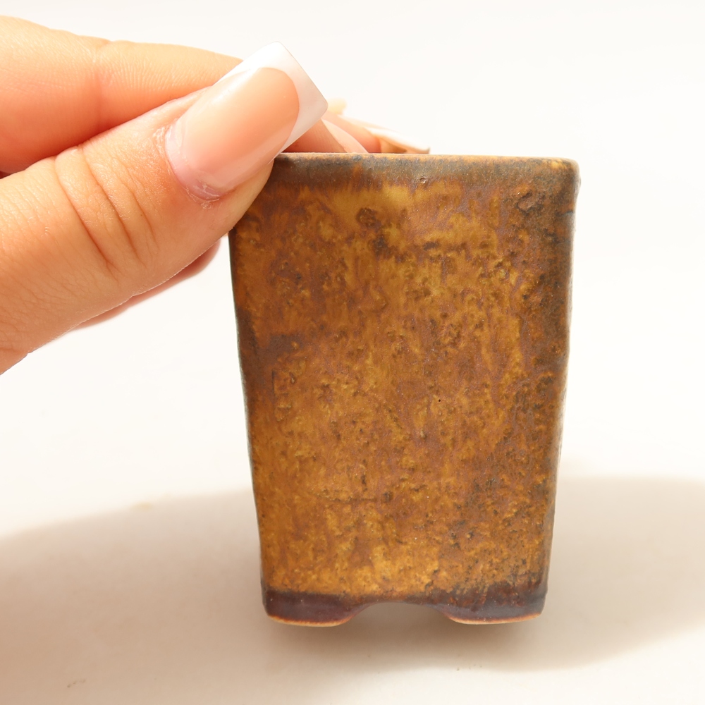 Bonsaischale aus Keramik 5 x 5 x 6,5 cm, braun