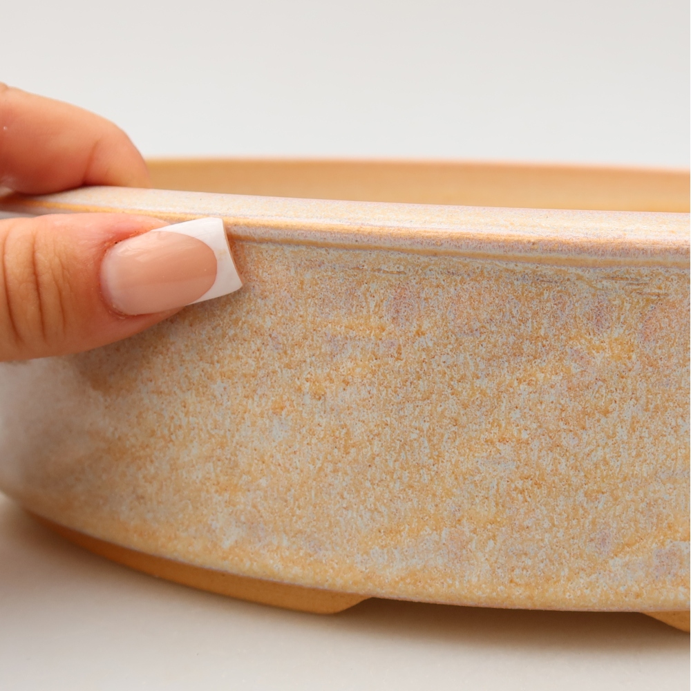Keramik-Bonsai-Schale, 26,5 x 26,5 x 6,5 cm, Farbe: Beige