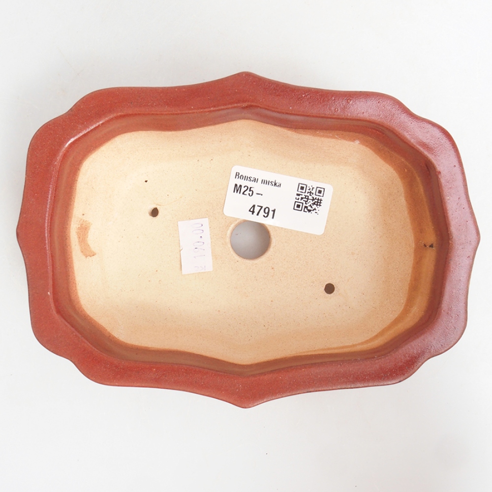 Keramik-Bonsaischale 15,5 x 11,5 x 4,5 cm, Farbe Rosa
