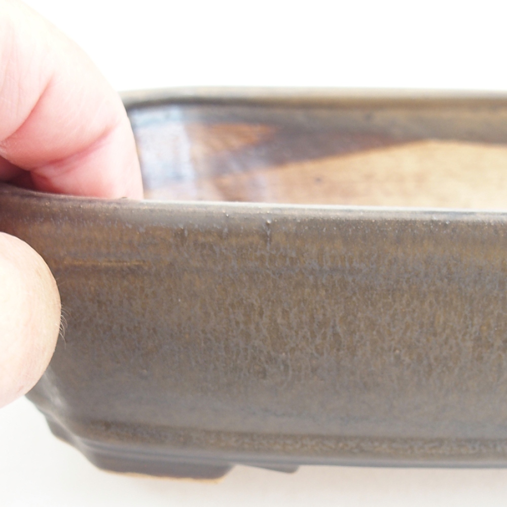 Bonsaischale aus Keramik 21 x 18 x 6 cm, braun