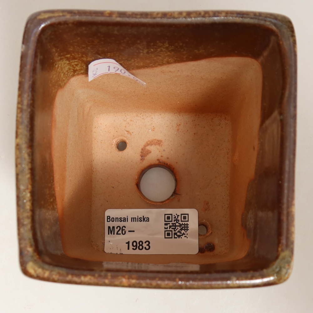 Bonsaischale aus Keramik 7,5 x 7,5 x 9,5 cm, braun