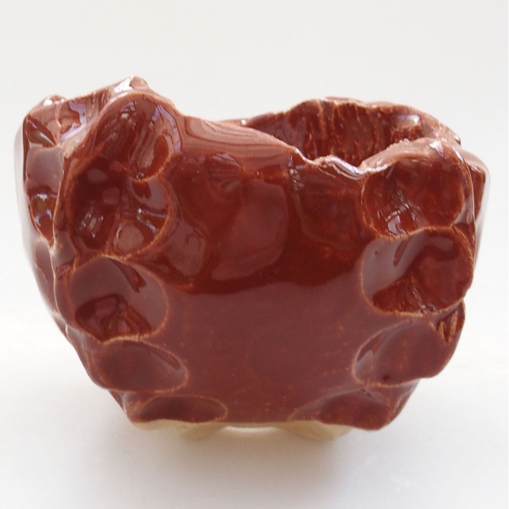 Keramikschale 7 x 7 x 6,5 cm, Farbe braun