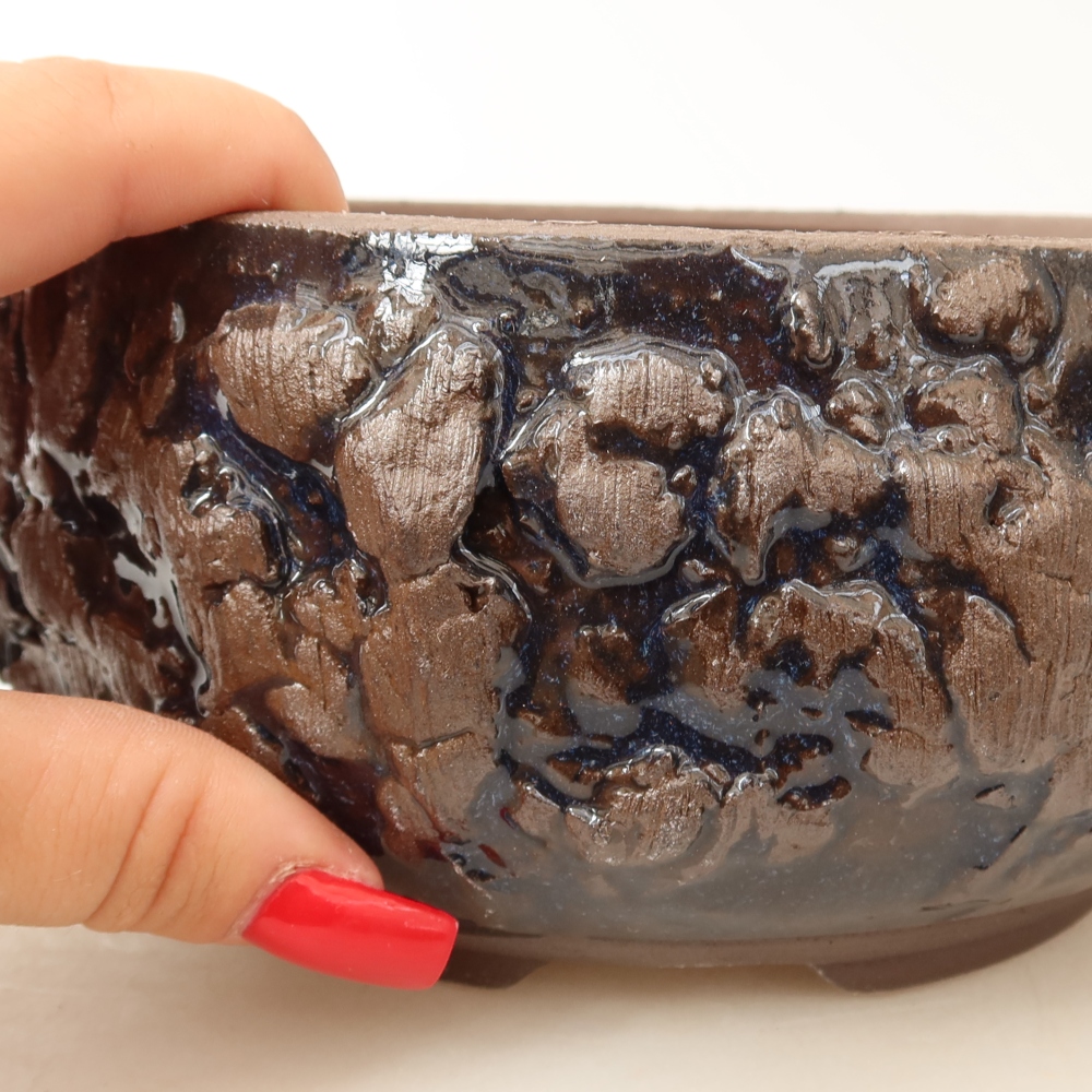 Keramik-Bonsai-Schale 16 x 16 x 8 cm, Farbe: braun