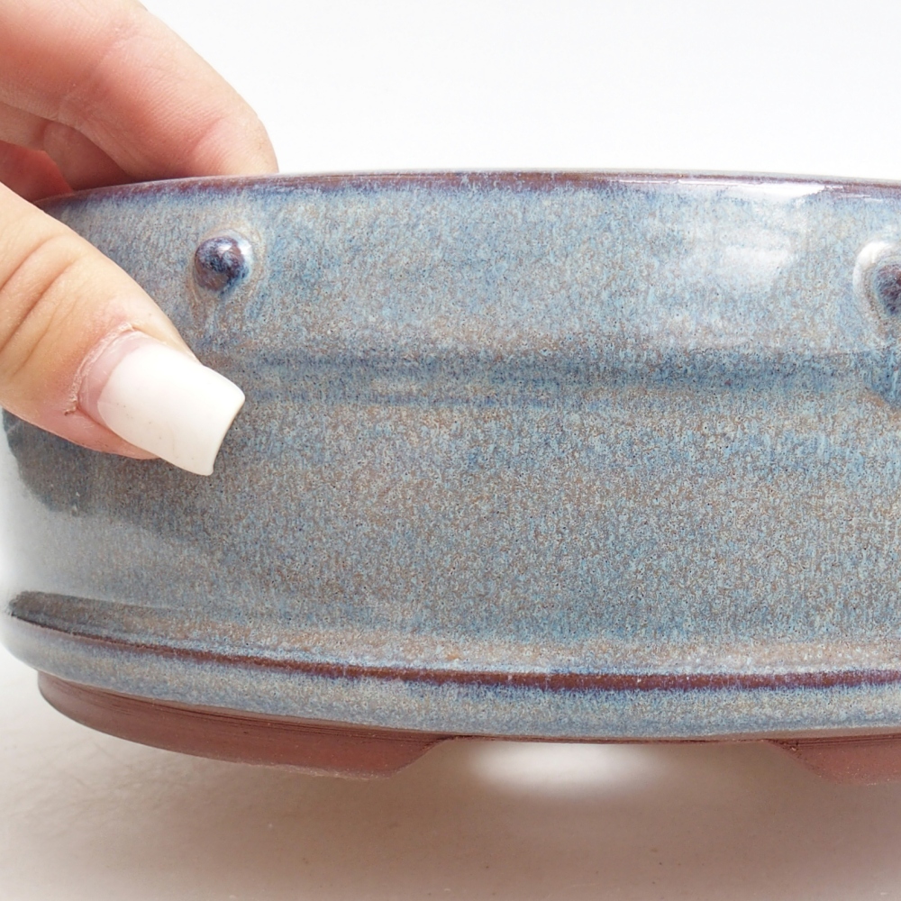 Bonsaischale aus Keramik 18,5 x 18,5 x 7 cm, Farbe blau