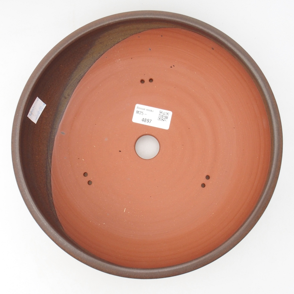Keramik-Bonsaischale 26 x 26 x 6,5 cm, Farbe braun