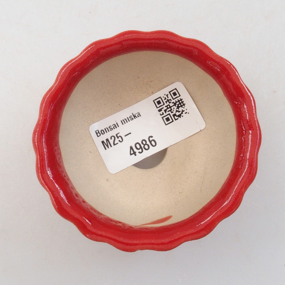 Mini-Bonsaischale 7 x 7 x 3,5 cm, Farbe rot