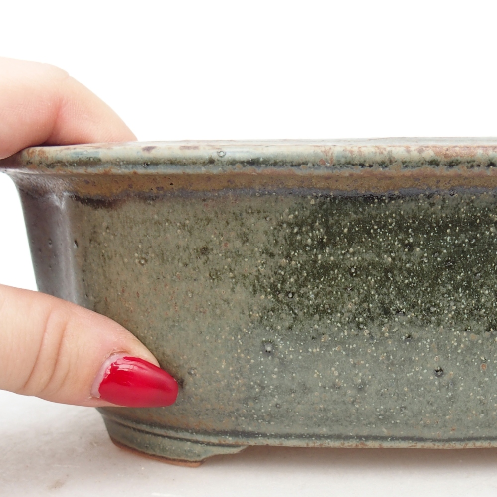 Bonsaischale aus Keramik 22 x 18 x 7,5 cm, grün