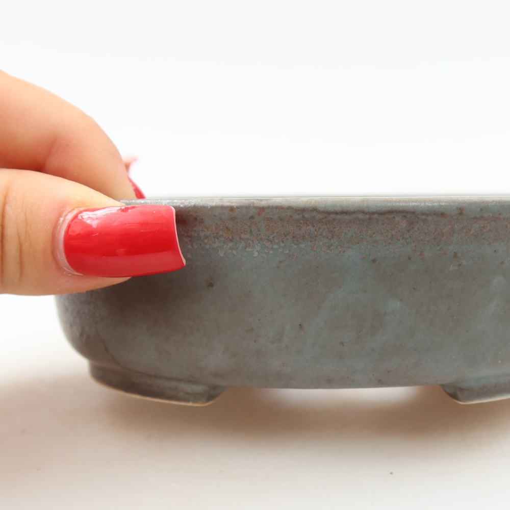Keramik-Bonsai-Schale 12,5 x 11,5 x 3,5 cm, Farbe: Blau
