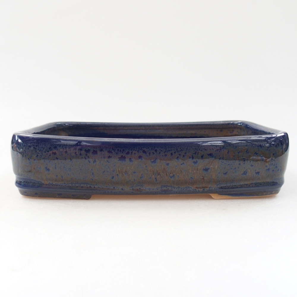 Keramik-Bonsaischale 18 x 13,5 x 4 cm, Farbe blau