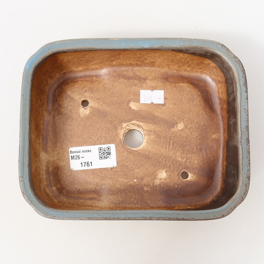 Bonsaischale aus Keramik 17,5 x 14 x 5 cm, Farbe blau