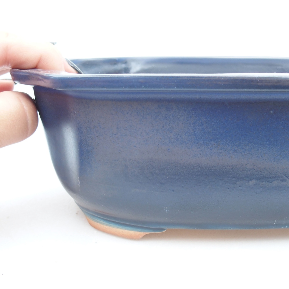 Keramik-Bonsaischale 22,5 x 17,5 x 7,5 cm, Farbe blau