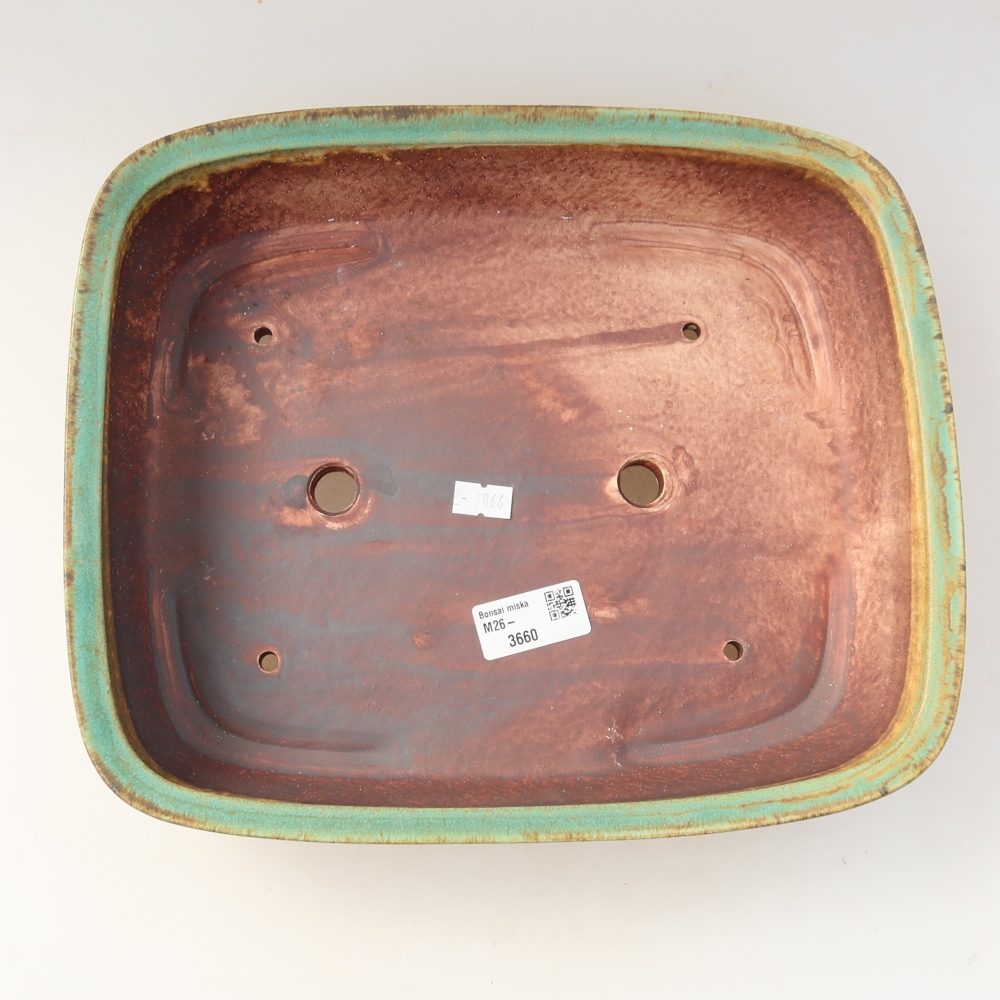 Keramik-Bonsai-Schale 29,5 x 24,5 x 7,5 cm, Farbe: grün
