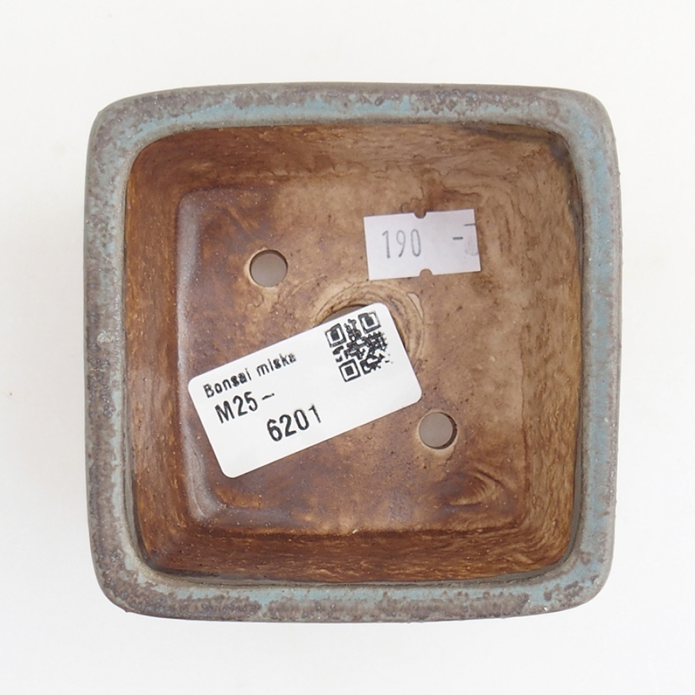 Bonsaischale aus Keramik 10 x 10 x 6,5 cm,  Farbe blau