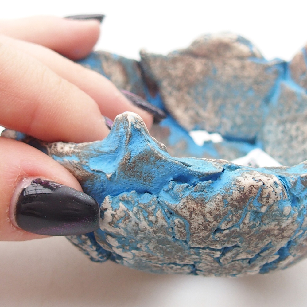 Keramikschale 9 x 9 x 6 cm , Farbe blau