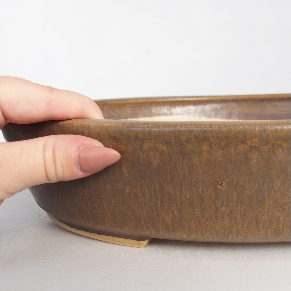 Bonsaischale aus Keramik 31,5 x 27,5 x 6,5 cm, braun