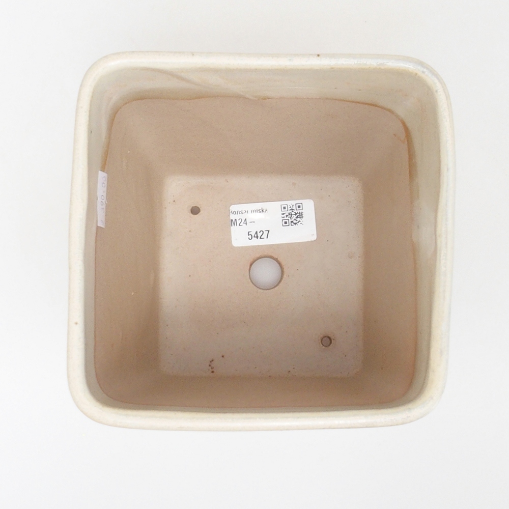 Keramik-Bonsaischale 13 x 13 x 13,5 cm, Farbe beige