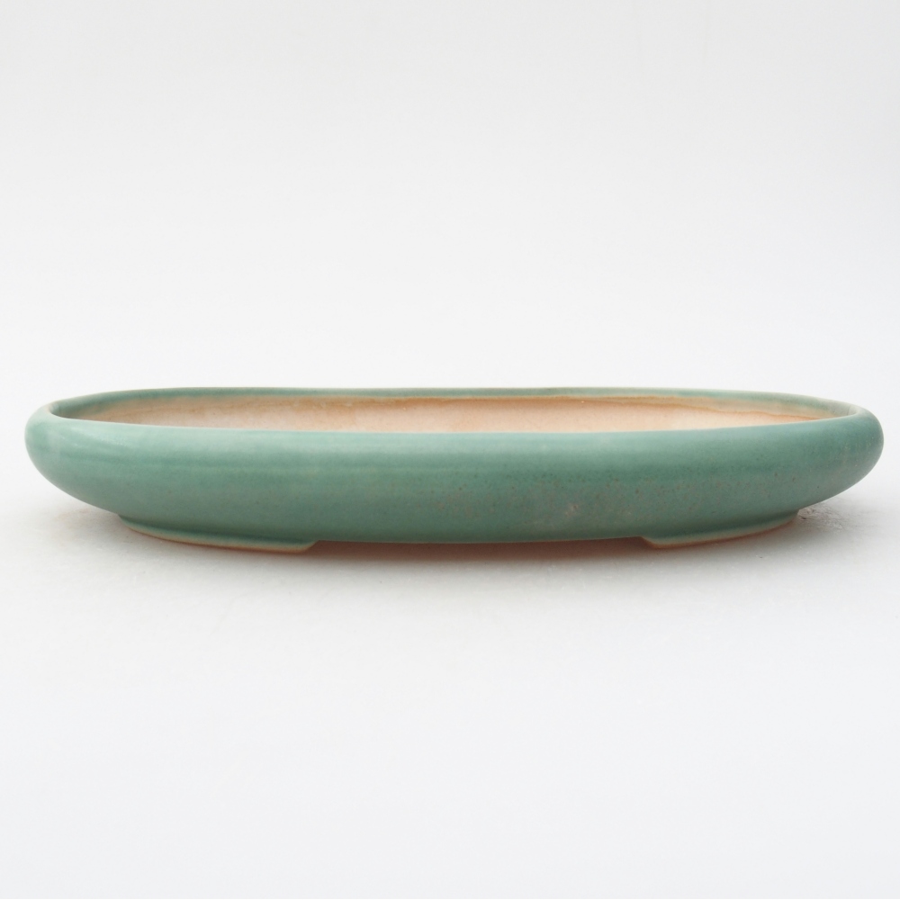 Bonsaischale aus Keramik 22,5 x 16,5 x 3 cm, grün