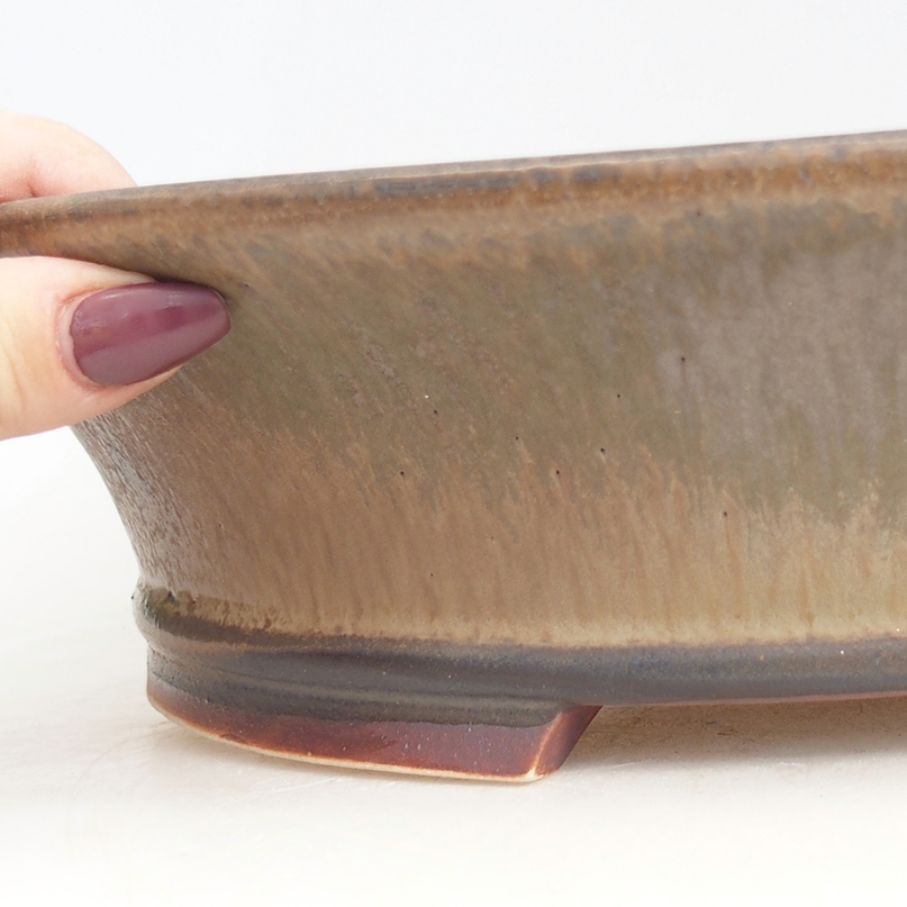 Keramik-Bonsaischale 32 x 29 x 7,5 cm, Farbe braun