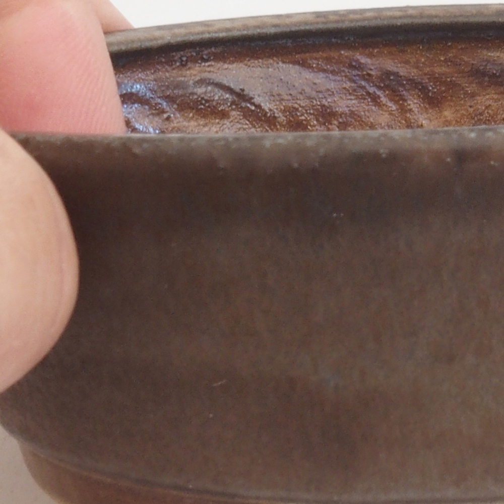 Bonsaischale aus Keramik 9,5 x 8 x 3 cm, Farbe braun