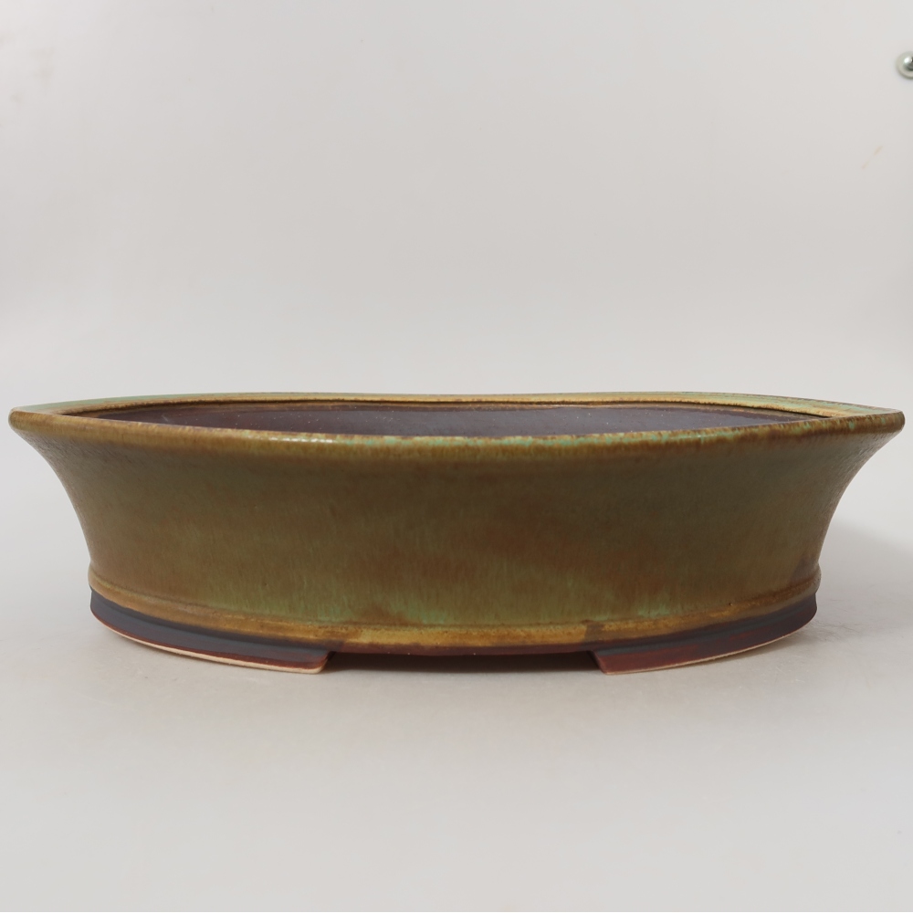Keramik-Bonsai-Schale 31,5 x 28 x 7 cm, Farbe: grün