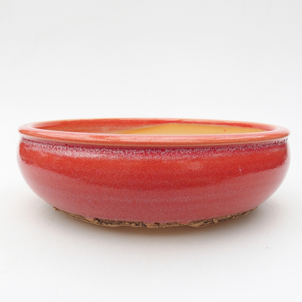 Keramik-Bonsaischale 19 x 19 x 6 cm, Farbe Rot