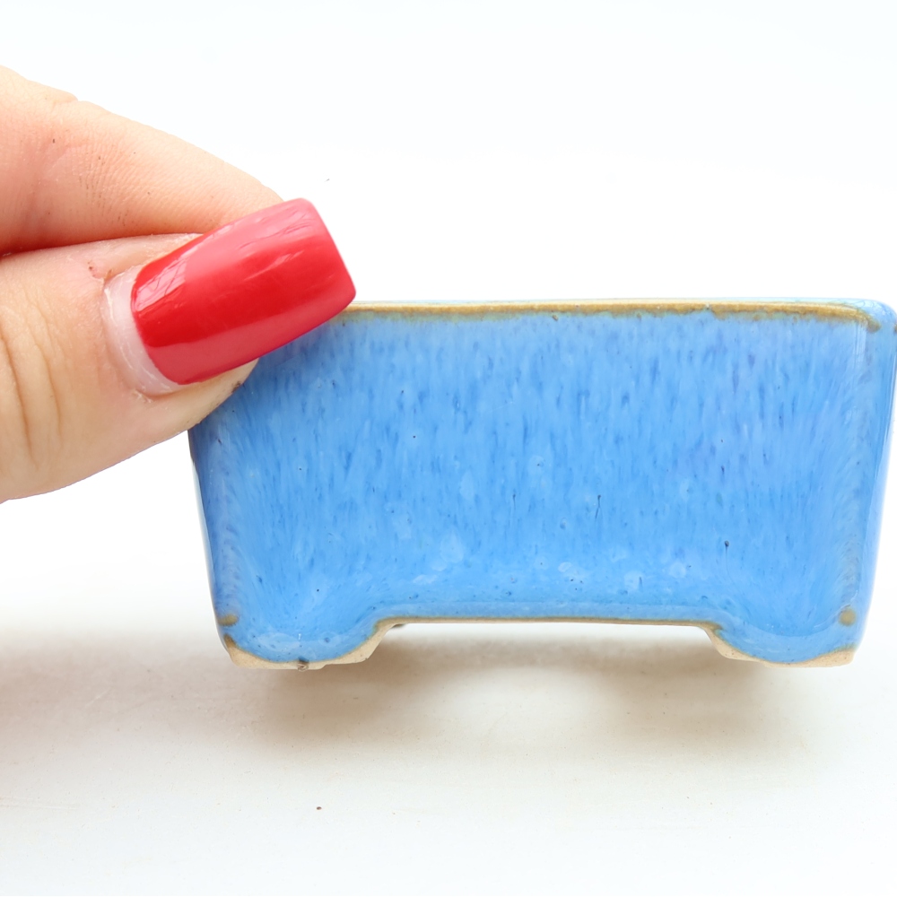 Keramik-Bonsai-Schale, 6,5 × 5 × 3,5 cm, Farbe: Blau