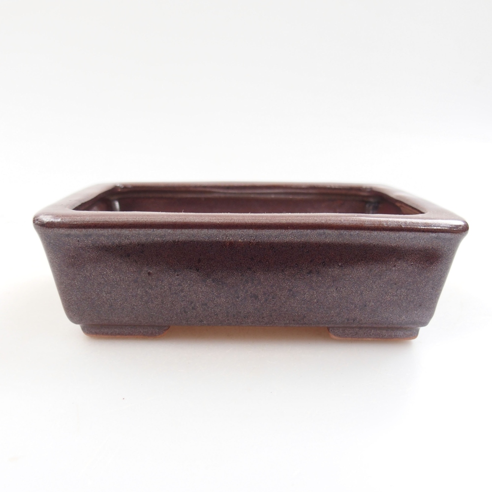 Keramik-Bonsaischale 10,5 x 8,5 x 3,5 cm, Farbe braun