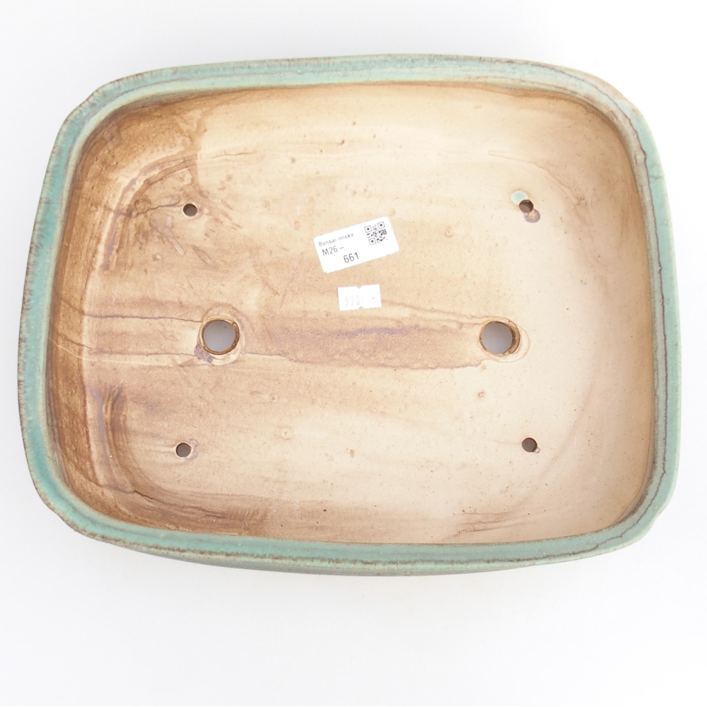 Bonsaischale aus Keramik 29,5 x 24 x 7 cm, grün