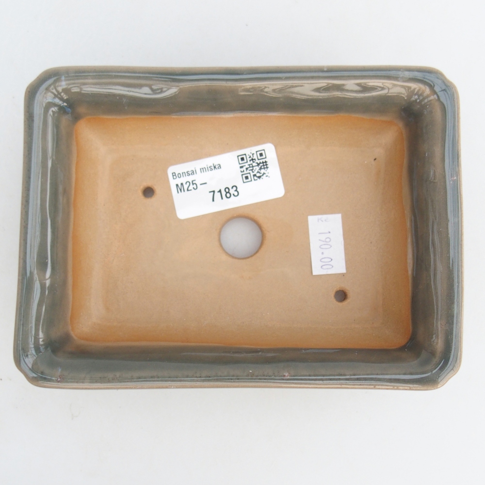 Bonsaischale aus Keramik 14 x 10,5 x 4 cm, grau