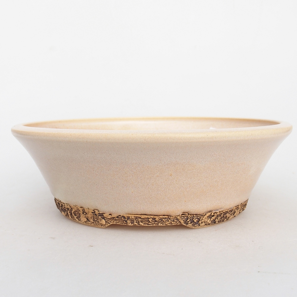 Bonsaischale aus Keramik 18,5 x 18,5 x 6 cm, Farbe beige