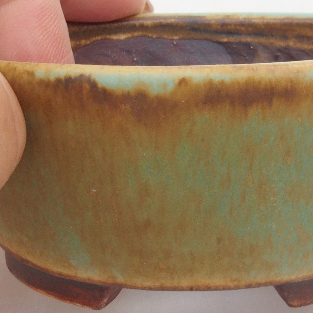 Bonsaischale aus Keramik 10,5 x 9 x 4 cm, Farbe Grün