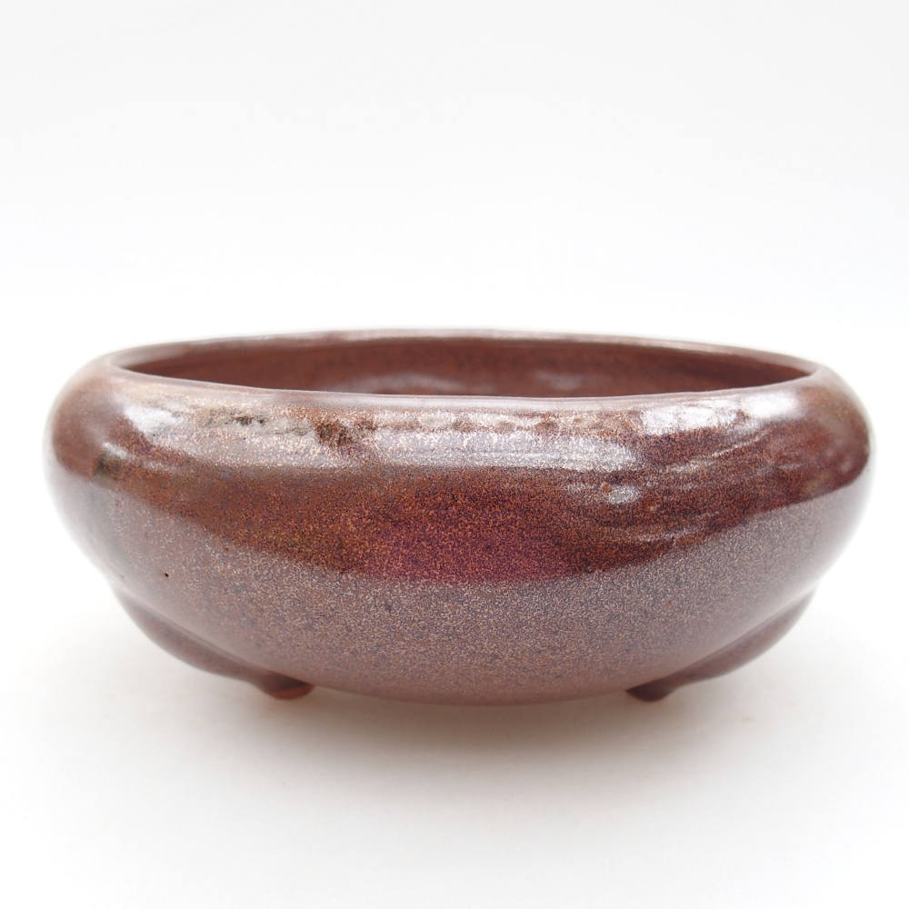 Keramik-Bonsaischale 14 x 14 x 6,5 cm, Farbe braun