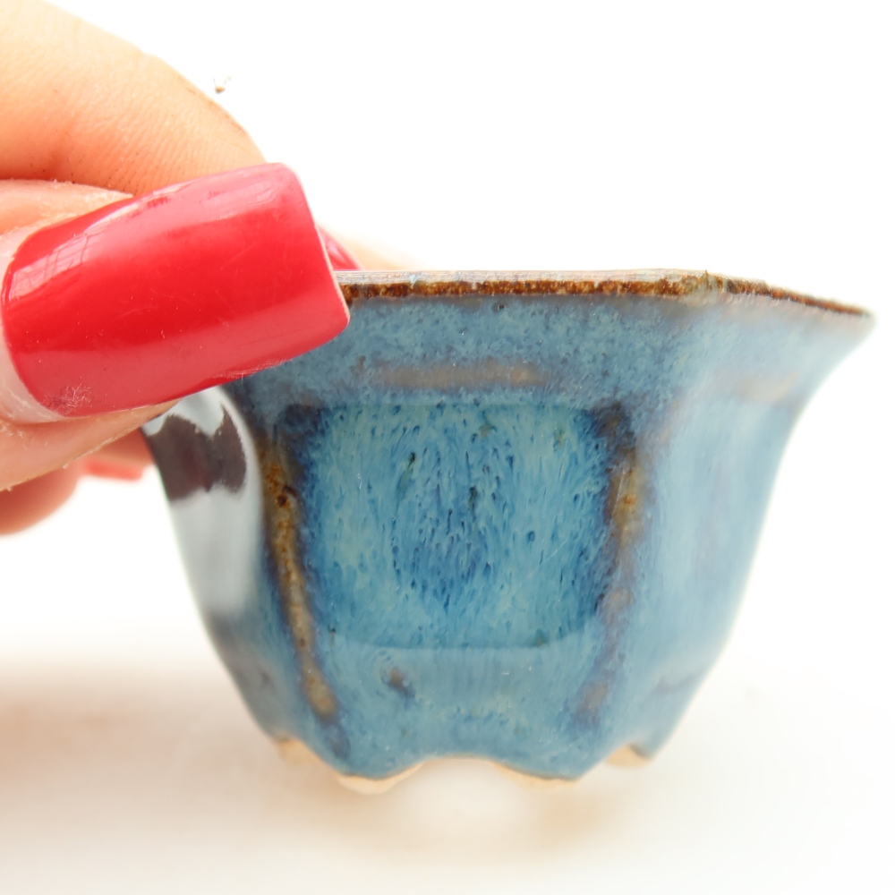 Keramik-Bonsai-Schale, 5,5 × 5 × 3 cm, Farbe: Blau
