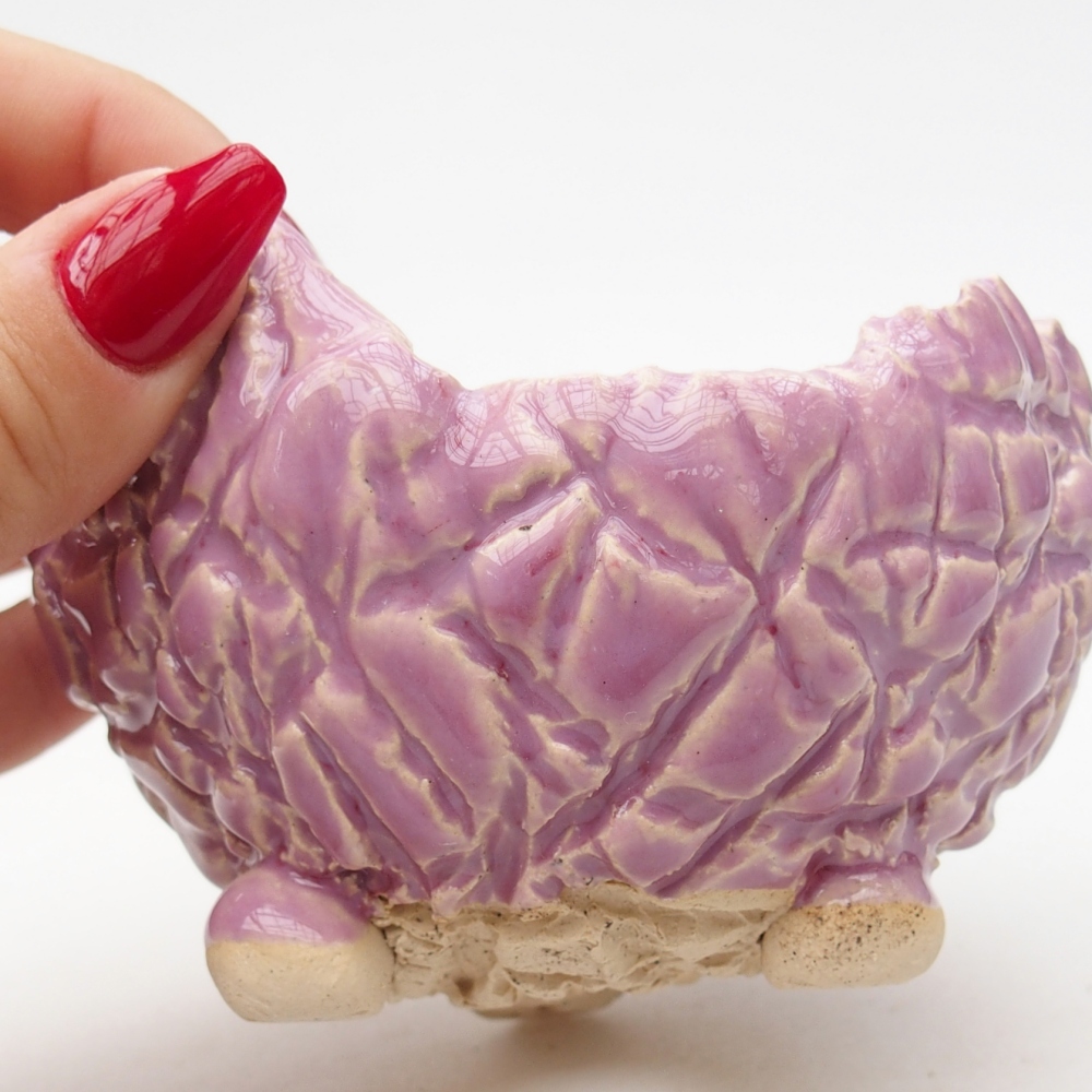 Keramikschale 9 x 9 x 6,5 cm , Farbe lila