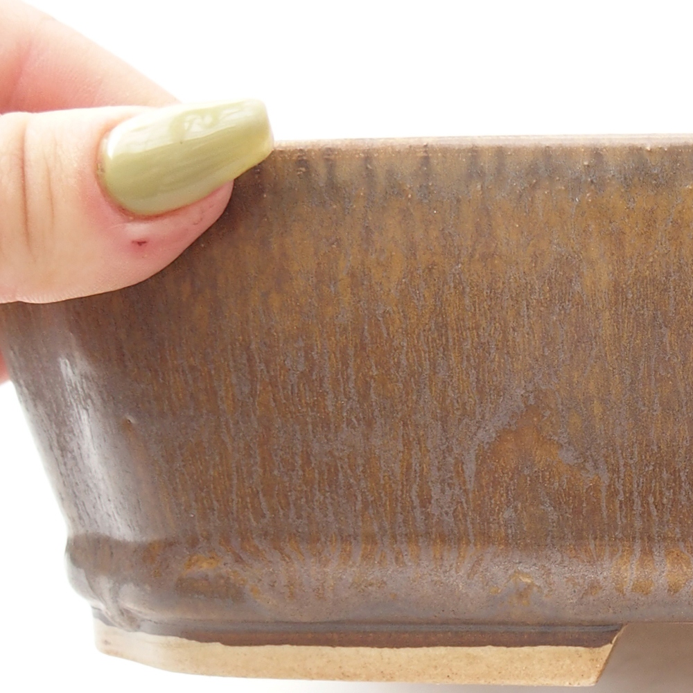 Keramik-Bonsaischale 24 x 21 x 6  cm, Farbe braun