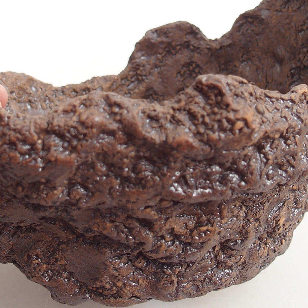 Keramikschale 14 x 12 x 13 cm , Farbe braun