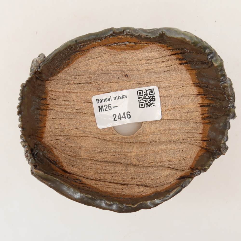 Keramikschale  10 x 9,5 x 7 cm, Farbe: braun-grün