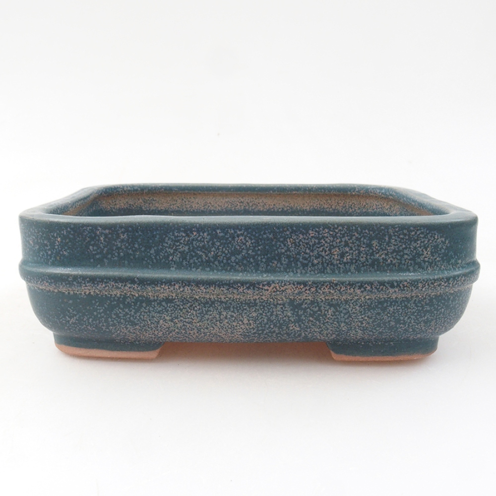 Keramik-Bonsaischale 14 x 12,5 x 4,5 cm, Farbe blau