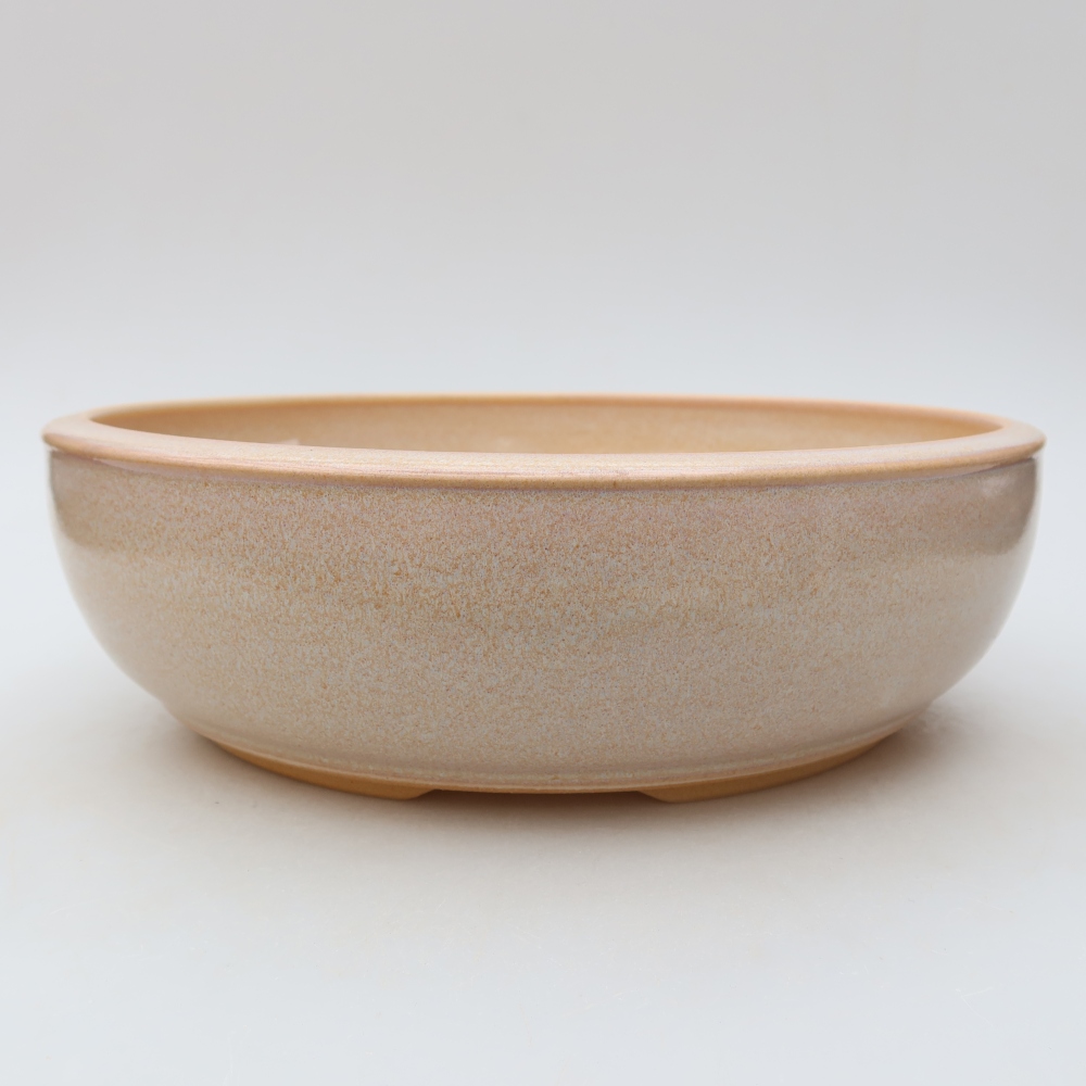 Keramik-Bonsai-Schale, 25,5 x 25,5 x 8 cm, Farbe: Beige