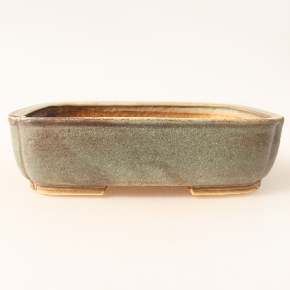 Keramik-Bonsai-Schale 18 x 14 x 4,5 cm, Farbe: grün