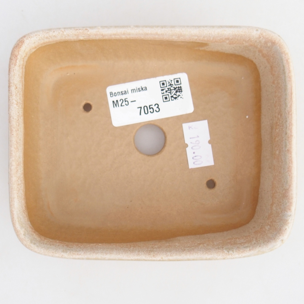 Bonsaischale aus Keramik 12,5 x 9,5 x 3,5 cm, Farbe beige